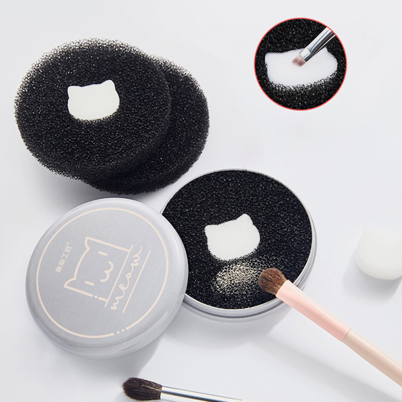 Cleaning Brushes Sponge Lazy Disposable Wash Dry Cleaning Artifact Eye Shadow Brush For Quick Cleaning