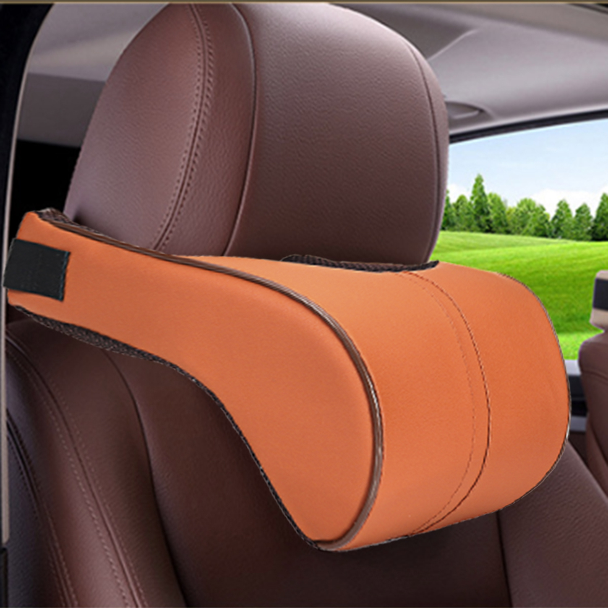 Adjustable Leather Slow Rebound Cotton Car Neck Waist Lumbar Protector Headrest Pillow Automobile Cushion 
