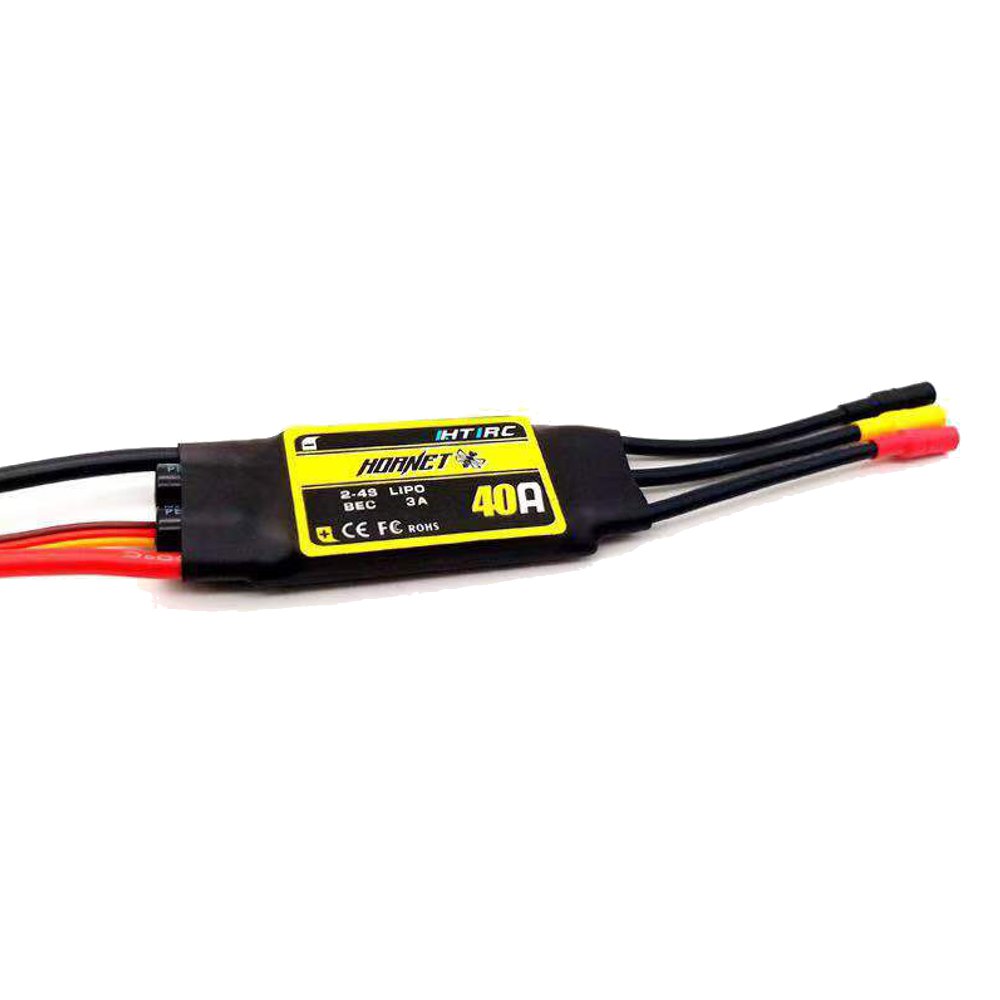 HTIRC Hornet 2-4S 40A Brushless ESC With 5V/3A BEC XT60 Plug For RC Airplane - Photo: 2