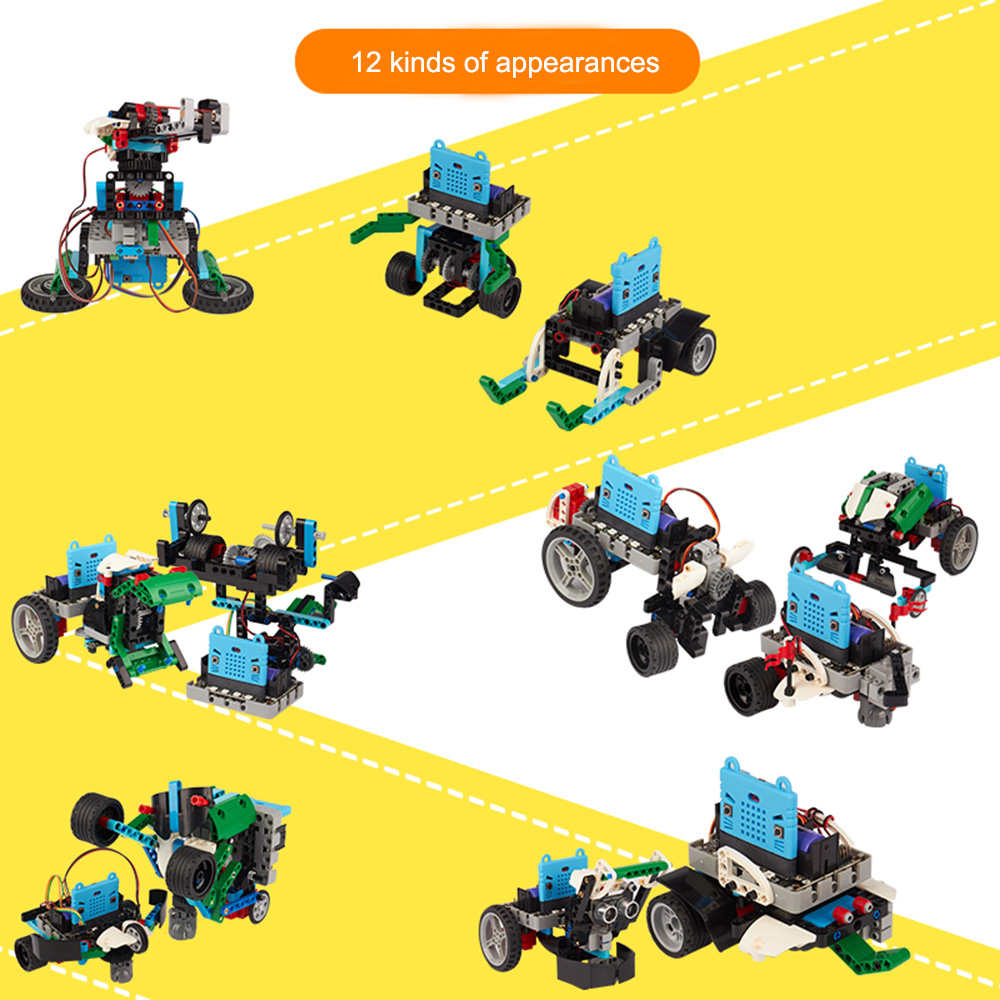 Kittenbot 12 In 1 DIY Block Building Microbit Program RC Robot Tracking Obstacle Avoidance Robot Toy - Photo: 3