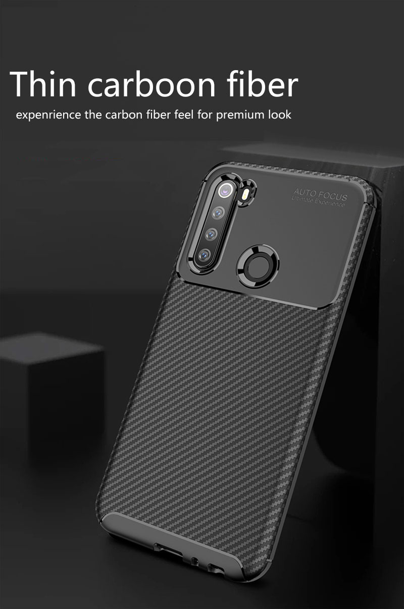 For Xiaomi Redmi Note 8 Case Bakeey Luxury Carbon Fiber Shockproof Silicone Protective Case