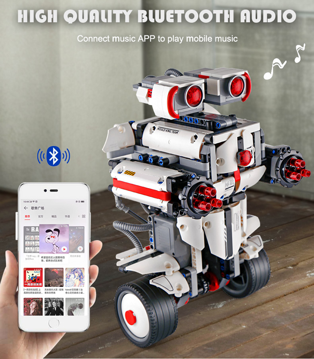 Mofun 2.4G DIY Programmable Self-Balance Block Building App Control Built-in Spenker Smart Robot Toy - Photo: 4