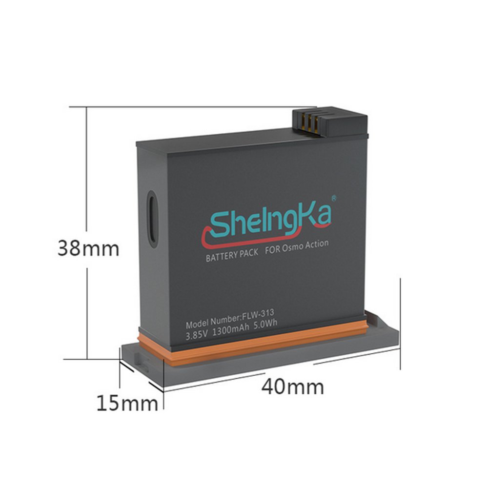 ShelngKa FLW-313 3.85V 1300mAh 5.0Wh LiPo Battery For DJI OSMO Action FPV Camera - Photo: 4