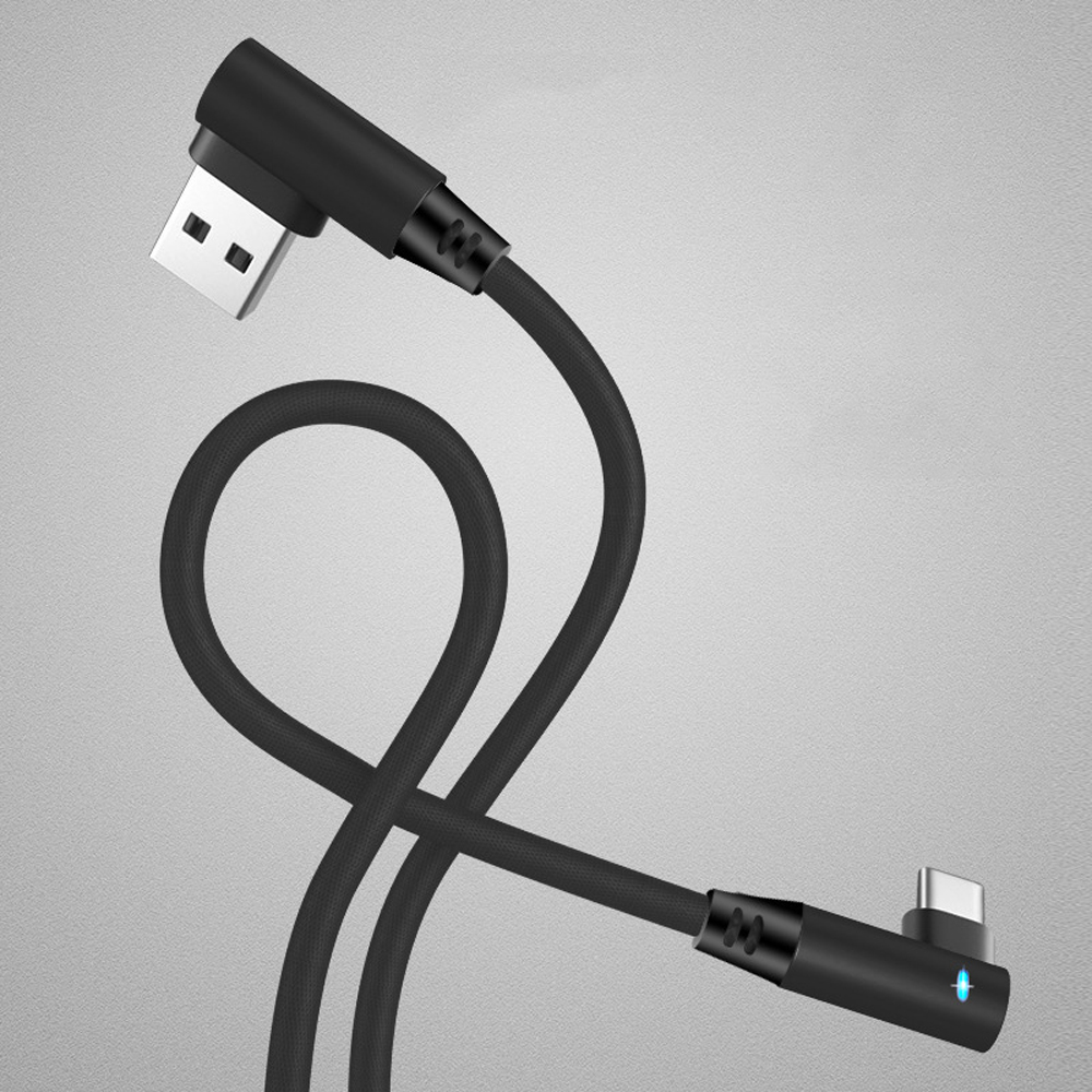 Bakeey 3A Type-C Micro USB Smart Indicator Light Fast Charging Elbow Data Cable For Huawei P30 Mate 30 9 Pro 7A 6Pro S10+ Note10