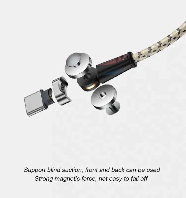 Bakeey 180 Degree Rotating Braided Type C Micro USB Magnetic Data Cable for iPhone 11 Pro XS Huawei P30 Pro Mate 30 Mi9 9Pro S10+ Note10