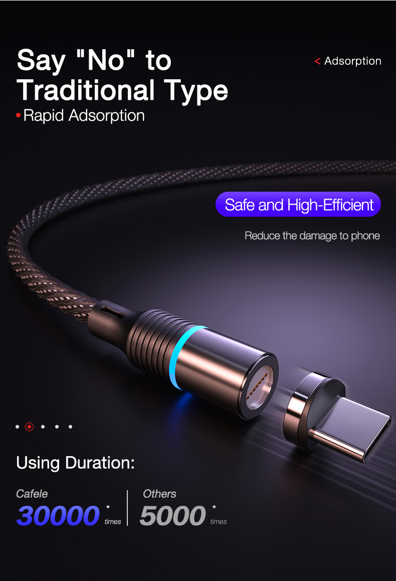 Cafele 3A TypeC Micro USB LED Indicator Fast Charging Data Cable For Huawei P30 Pro Mate 30 9 Pro 7A 6Pro OUKITEL Y4800 S10+
