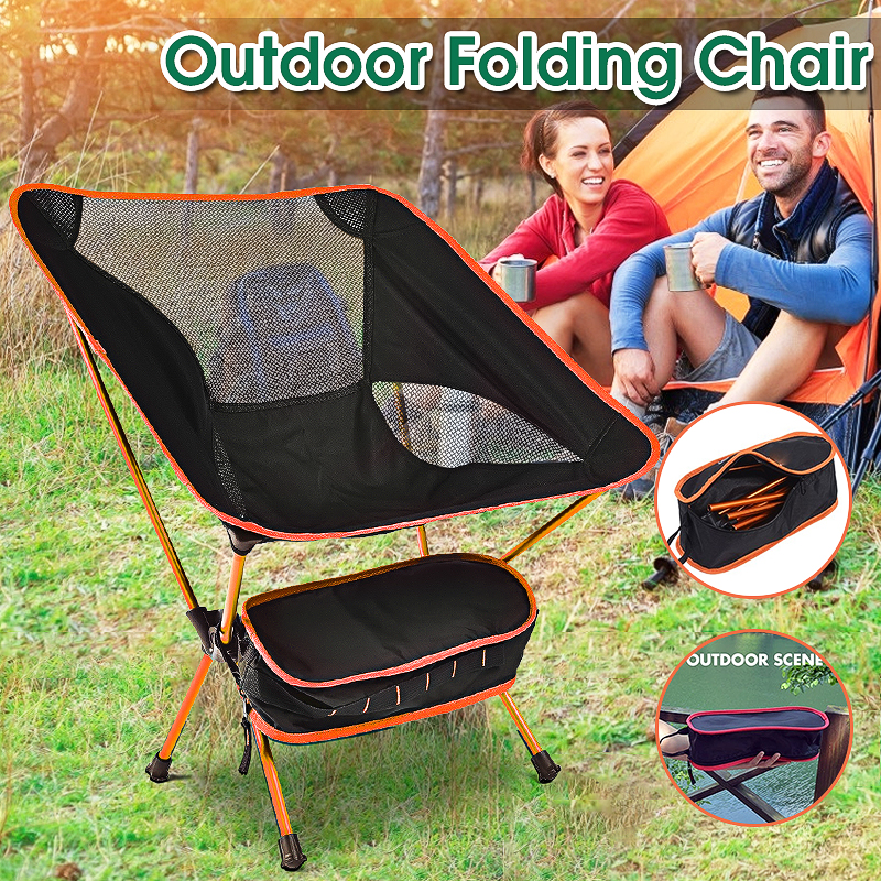 Outdoor Folding Chair Portable Camping Chairs Lightweight Folding Backpacking Chairs with Carry Bag for Outdoor, Camping, Fishing, Beach, Travel