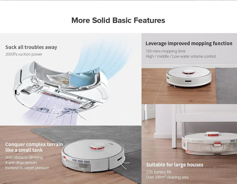 Roborock S5 Max Laser Navigation Robot Wet and Dry Vacuum Cleaner 2000Pa from Xiaomi Youpin