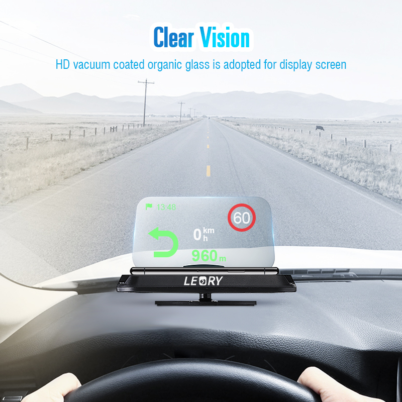 Universal Mirror HUD Head Up display Auto Car Cell Phone GPS Navigation Image Reflector Holder Stand Speed Projector KMH MPH Speedometer