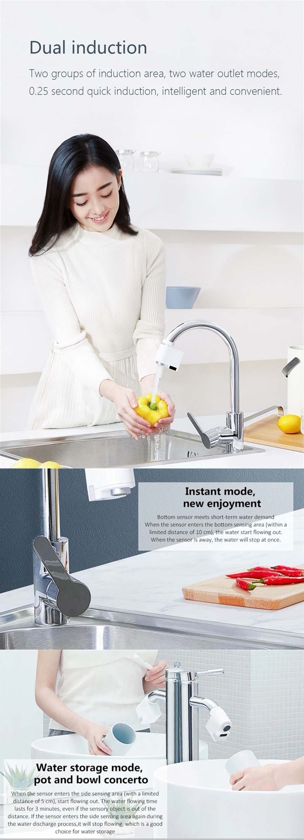 Xiaomi ZAJIA Automatic Sense Infrared Induction Water Saving Device For Kitchen Bathroom Sink Faucet 