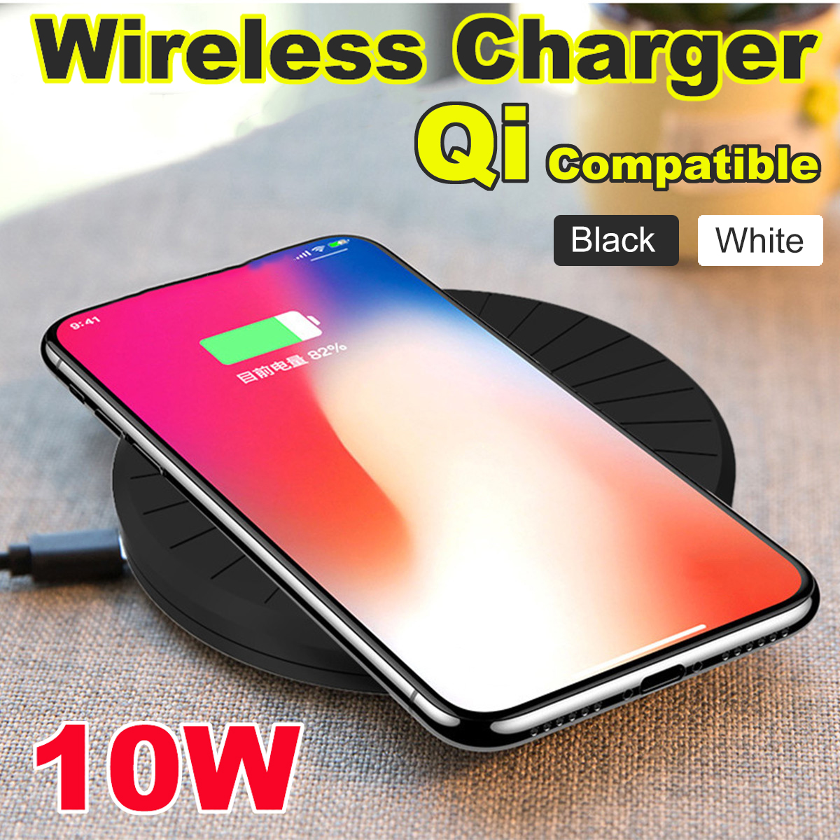 Bakeey 10W Wireless QI Fast Charger Charging Dock Stand Holder Universal For Samsung Galaxy Note 9 S8 S9 S10 Plus For iPhone X XS MAX 8 Plus