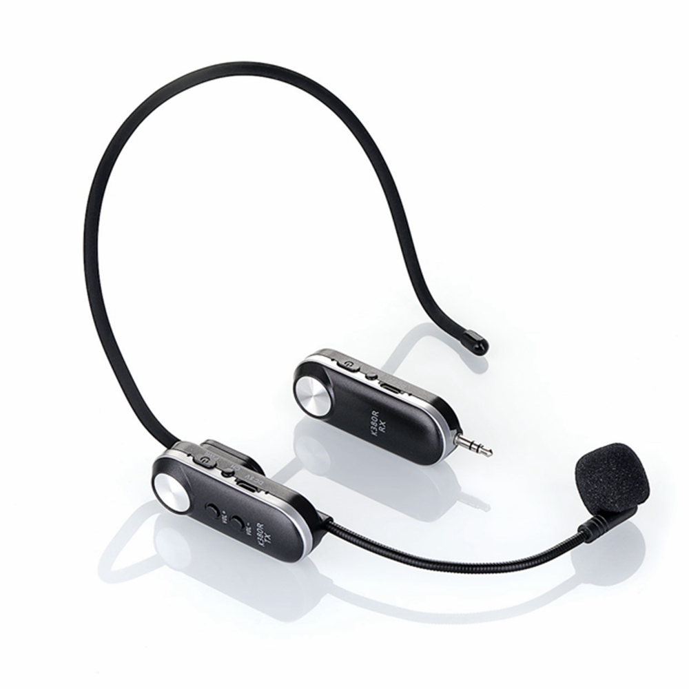 Gitafish K380R Portable UHF Wireless Microphone Headset 3.5mm Audio Head 6.5mm Adapter with USB-5V USB charging port - Photo: 2