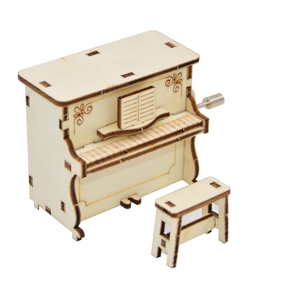 DIY Hand-assembled Music Box Creative Piano Hand-operated Music Box for Children - Photo: 2