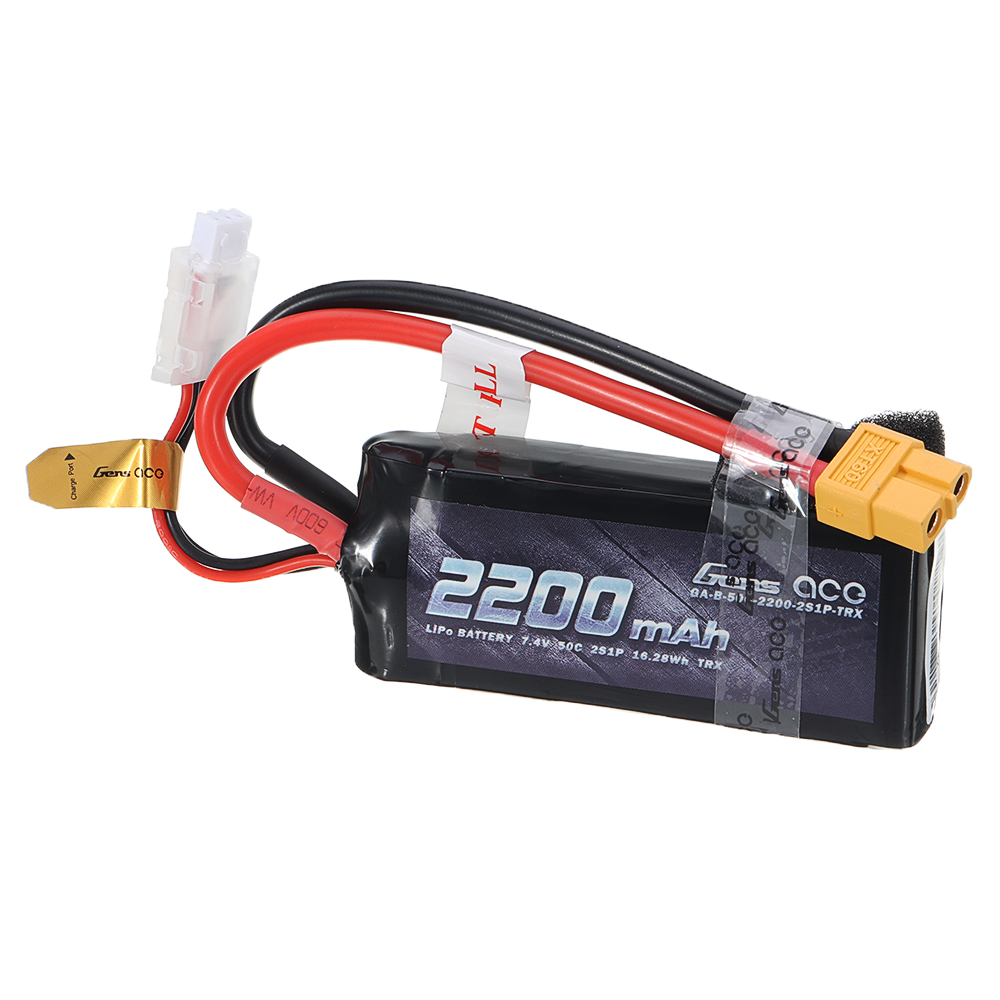 GENSACE ACE 2200mAh 50C 7.4V 2S1P Lipo Battery XT60/T Plug For All Trx4 1/16 VXL Vehicle Models 19*34*86mm - Photo: 4