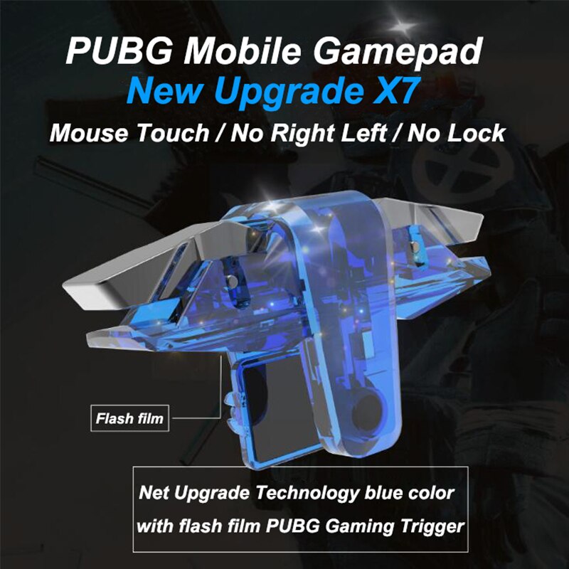 Bakeey X7 PUBG Mobile Game Controller Gamepad Trigger Aim Button Shooter Joystick with Flash Flim for iPhone iOS Android Mobile Phone