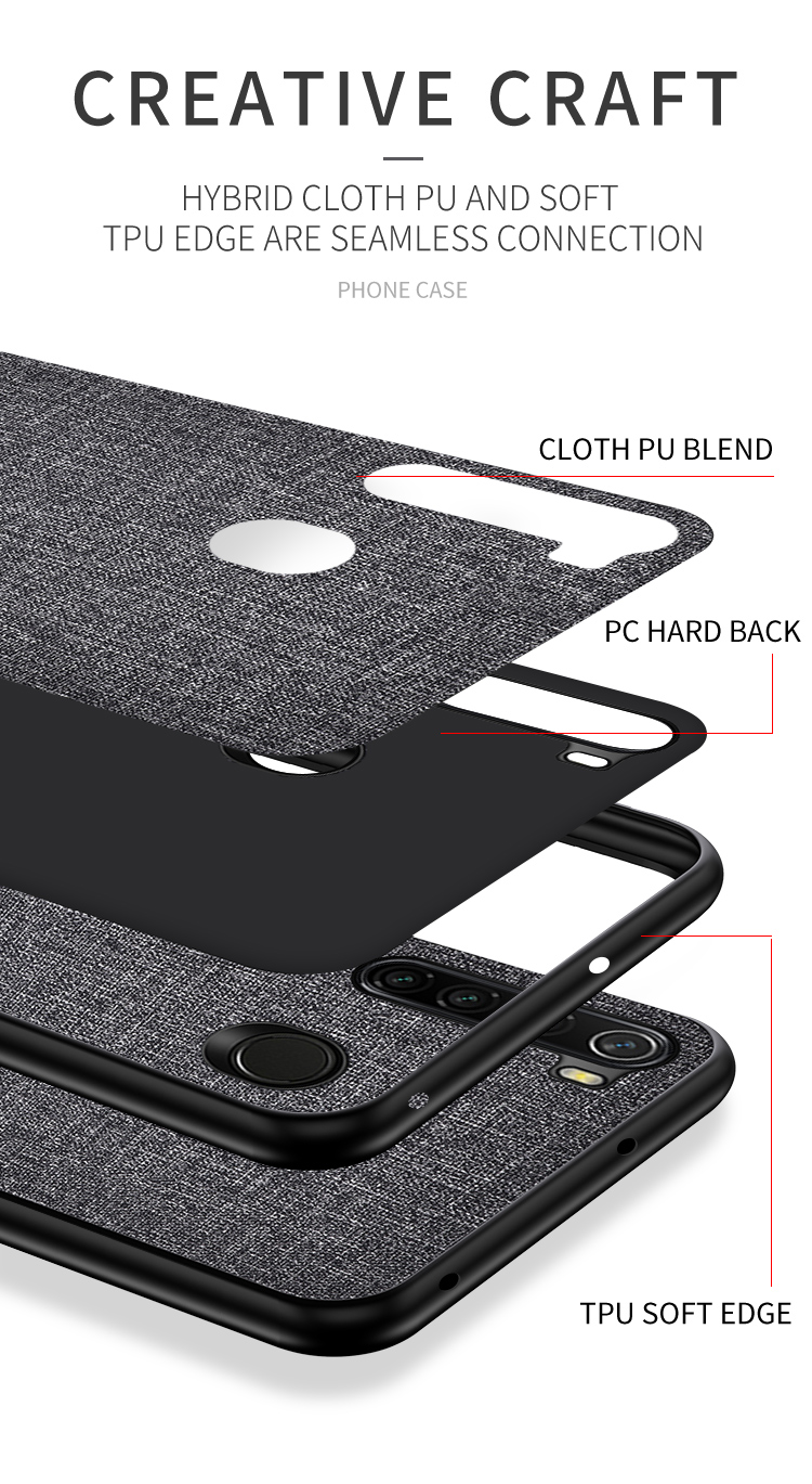 Bakeey Luxury Cotton Cloth Shockproof Protective Case for Xiaomi Redmi Note 8 2021 Non-original