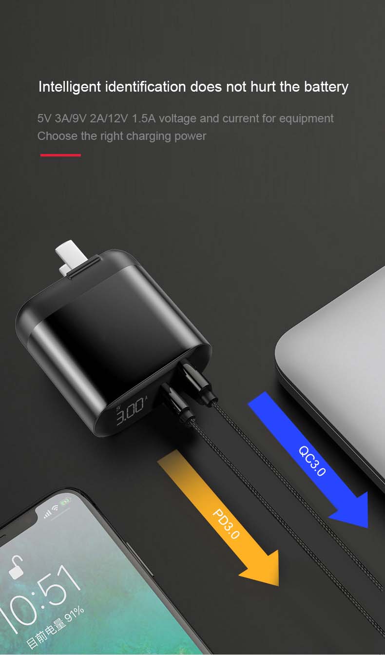 Vissko 18W QC3.0 PD Type C Dual Digital Fast Charging USB Charger Adapter For iPhone XS 11 Pro Huawei P30 Pro Mate 30 Mi9 9Pro Oneplus 6T 7 Pro