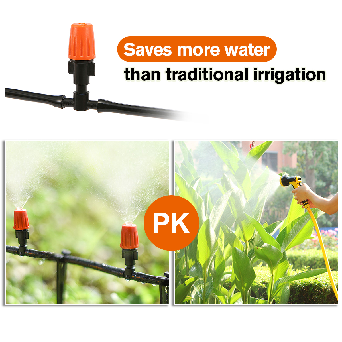 Micro Irrigation Drip System Watering Drip Irrigation DIY Irrigation Reducing Tee Orange Spray Nozzles Spray Nozzles Irrigation Kits