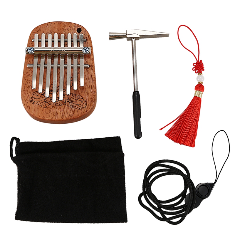 GECKO K8mini/K-8CM/K-8CA 8 Key Camphor/Mahogany Mini Kalimbas Thumb Piano with Tuning Hammer