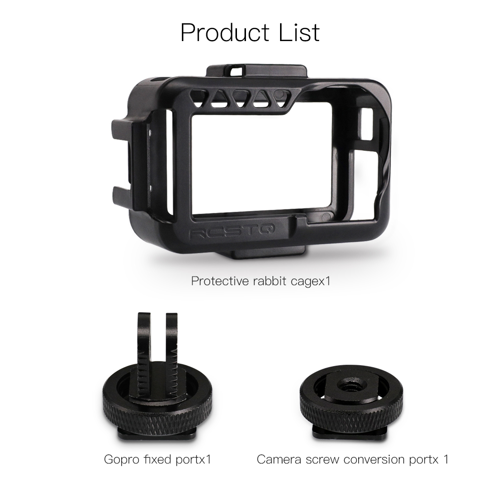 RCSTQ Plastic Camera Cage Protective Case With Aluminum Alloy Adapter For DJI OSMO ACTION FPV Camera - Photo: 10