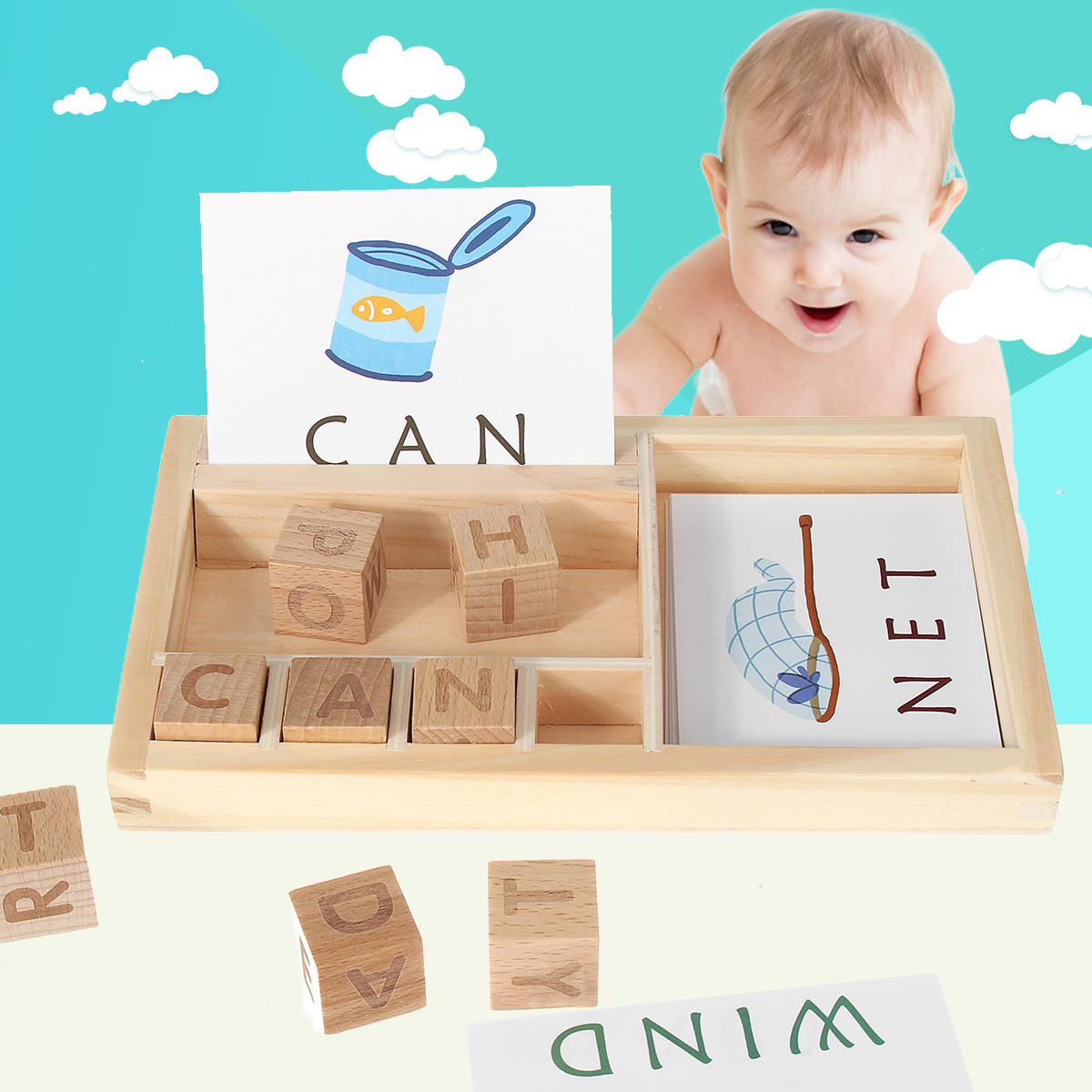 Alfabeto Bloco Bloco Brinquedos Quebra Cabeça Papelão Cartão Inglês Aprendizagem Precoce