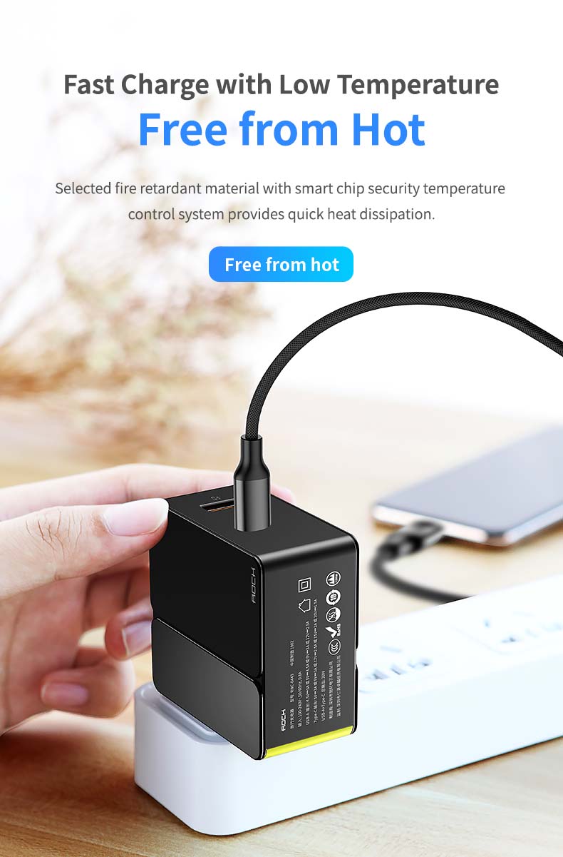 Rock 30W Micro USB Type C U+C Fast Charging USB Charger PD 3.0 SCP & FCP QC4.0 & QC3.0 Travel Adapter Quick Charge For iPhone XS XR Huawei P30