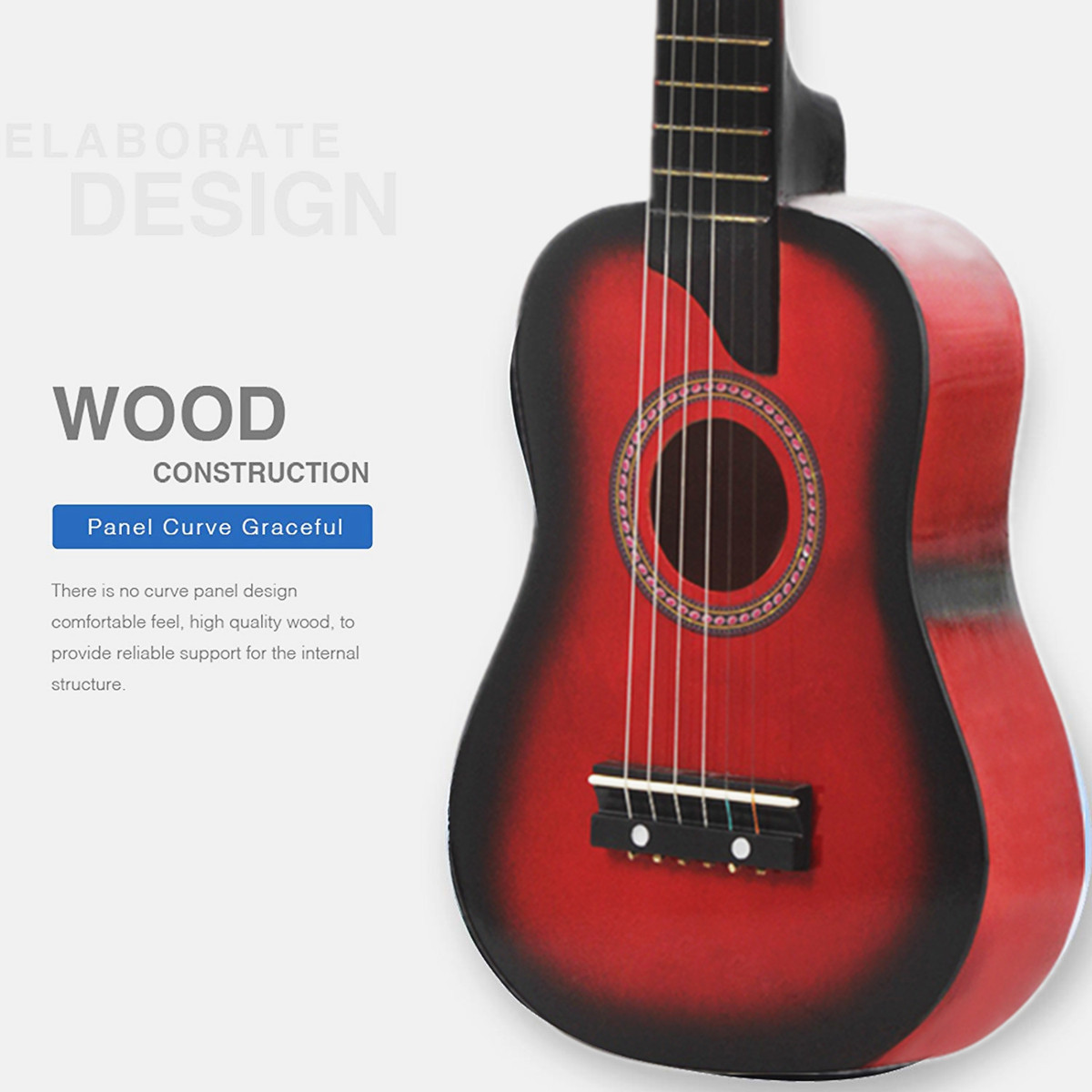 IRIN 25 Inch Basswood Guitar with String/Pick/Bag for Children Music Lovers