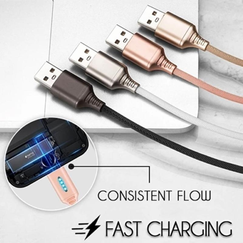 Automatic Auto Cut-off LED Light USB Fast Charging Data Cable For IPhone/for Android for Type C Gifts