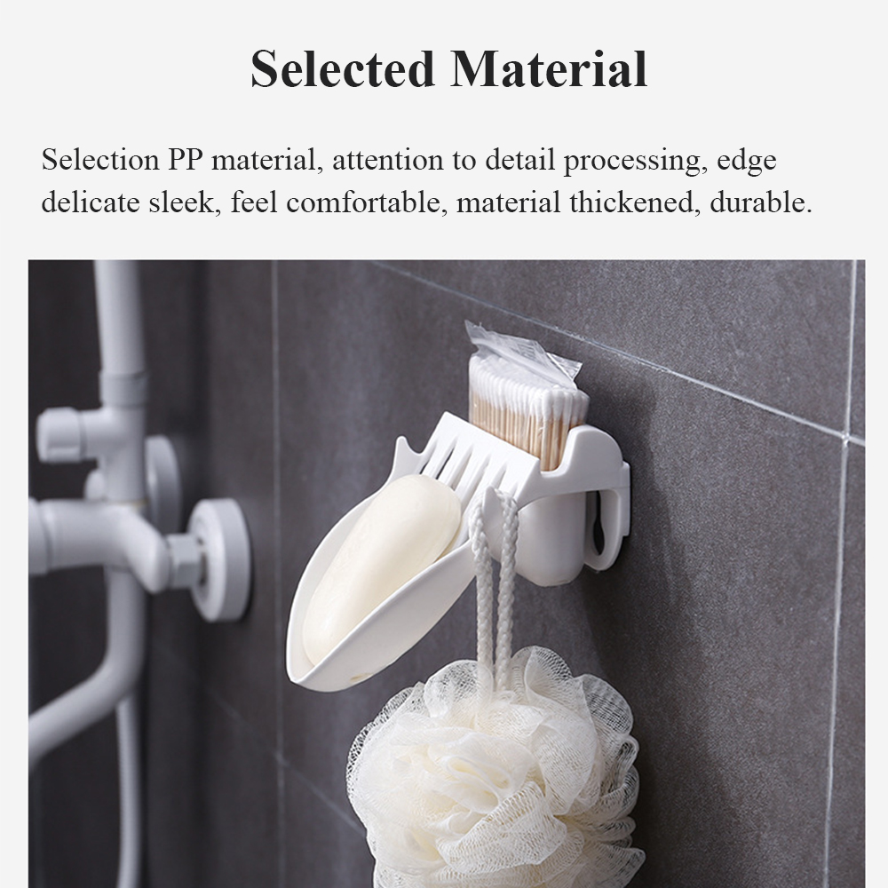 Non-Perforated Double-Layer Soap Box Strong Non-Stick Paste Bathroom Drain Toilet Wall-Mounted Soap Dual-Use Shelf Rack