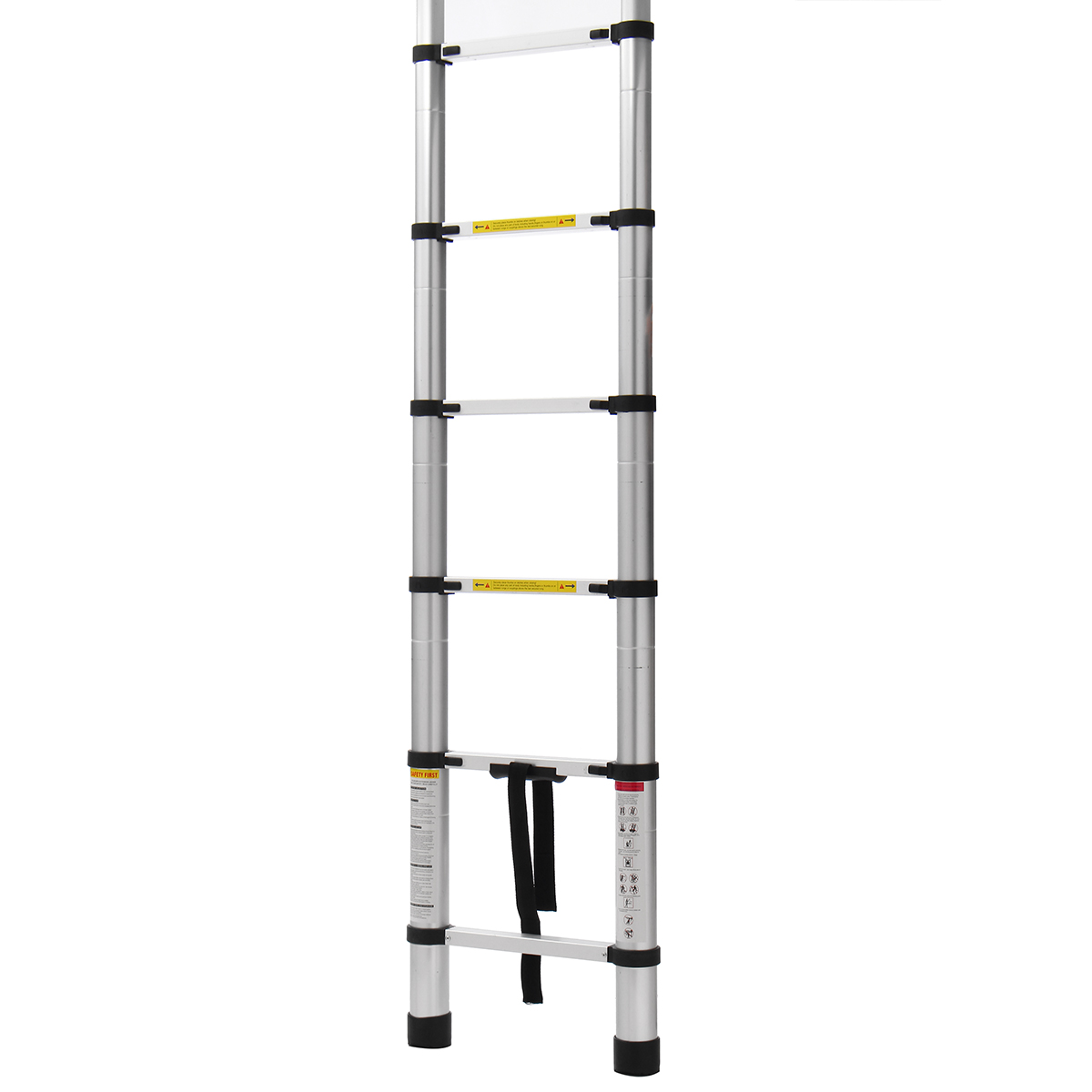 3.2m/3.8m Alloy Aluminium Retractable Multifunctional Telescopic Single Straight Extension Extendable Ladder