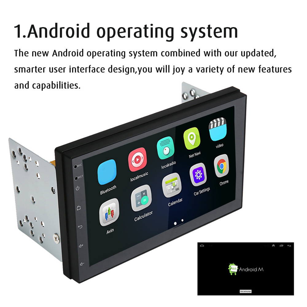 iMars 7 Inch 2 Din for Android 8.1 Car MP5 Player 2.5D Touch Screen Stereo Radio GPS Navigation WIFI bluetooth FM Support Rear Camera
