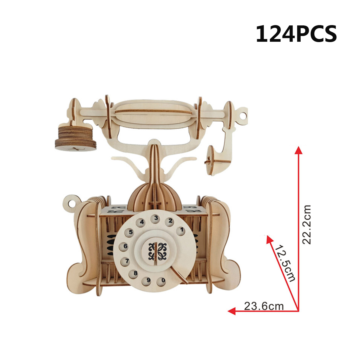 3D Woodcraft Assembly Retro-electric Appliance Series Kit Jigsaw Puzzle Decoration Toy Model for Kids Gift