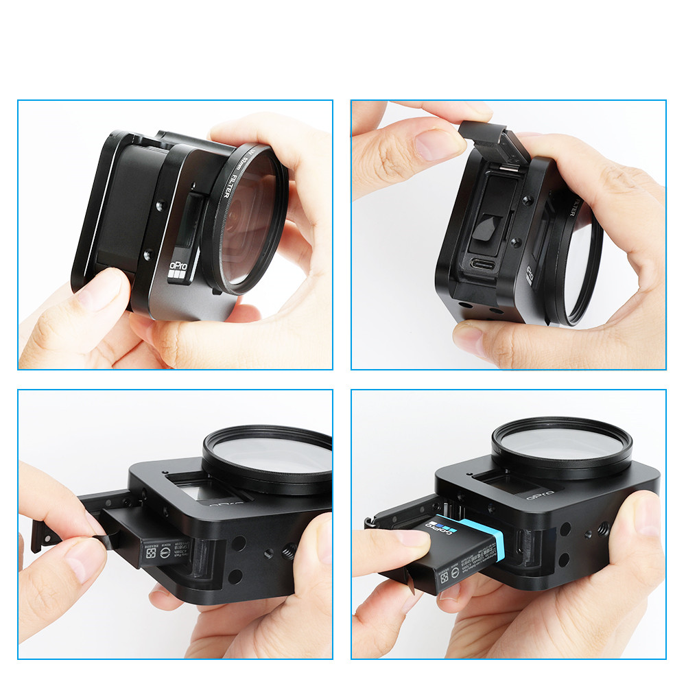 Aluminum Alloy Cage Three-way Mount Design Multi-angle Shooting Case Protective Frame Protective Case For GoPro Hero 8 Black Camera Accessories - Photo: 8
