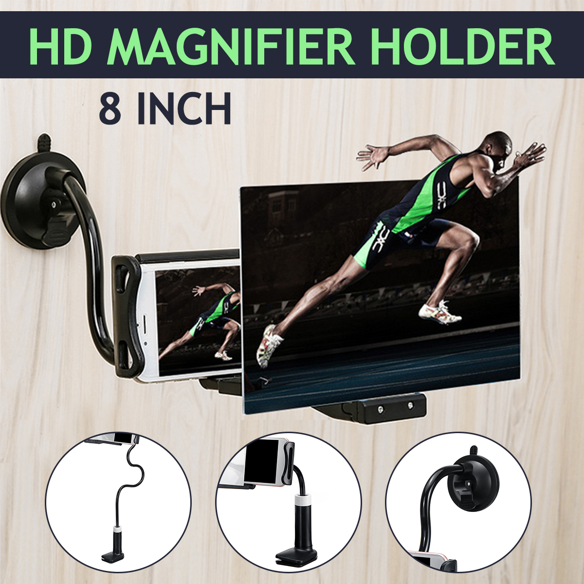 8 Inches 3D Phone Screen Magnifier Movie Video Amplifier Phone Holder For Smart Phones