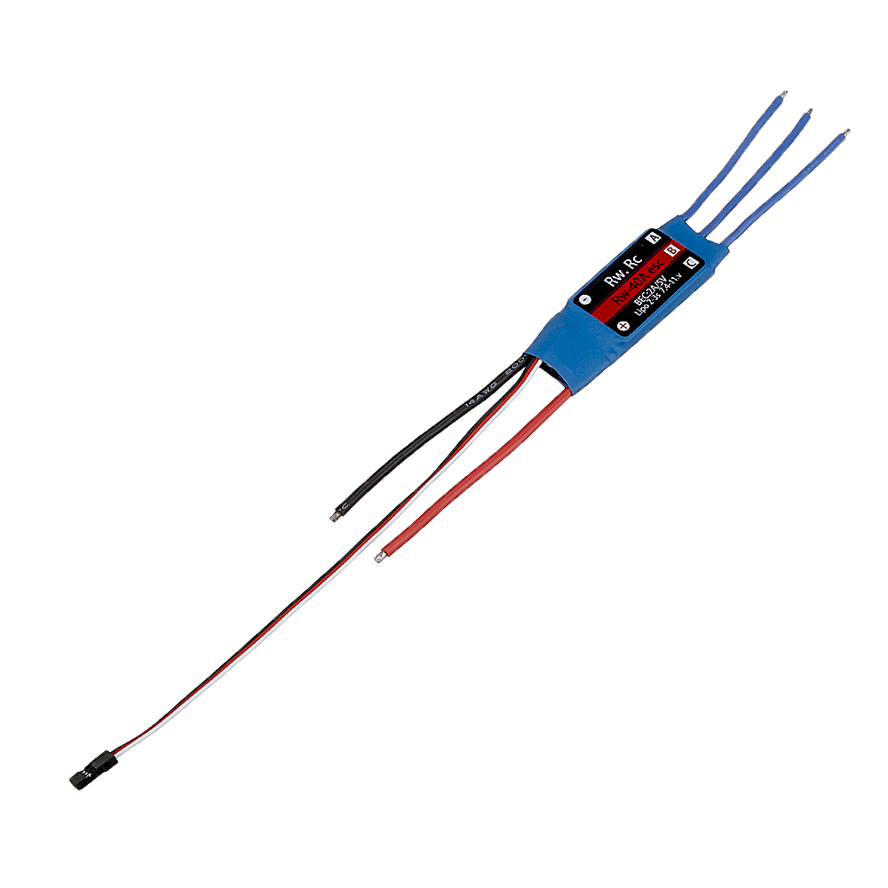 6 PCS RW.RC 40A Brushless ESC 5V2A BEC 2S 3S for RC Models Fixed Wing Airplane Drone - Photo: 4
