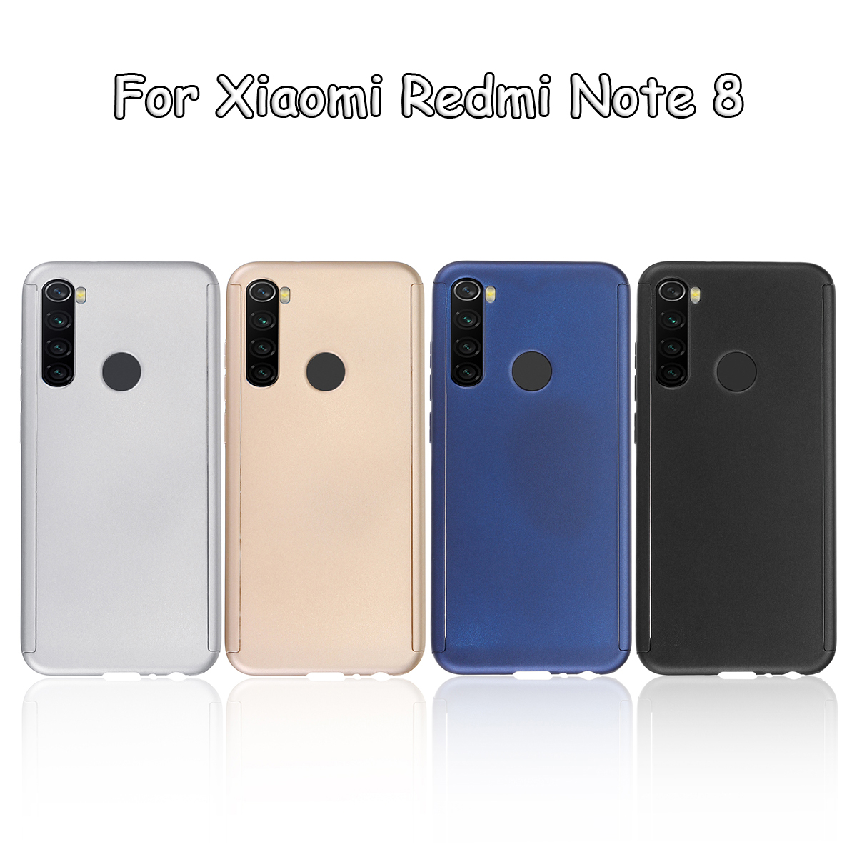 Bakeey 360° Full Cover Frosted Ultra-thin 3 in 1 PC Hard Back Protective Case+Tempered Glass For Xiaomi Redmi Note 8 Non-original