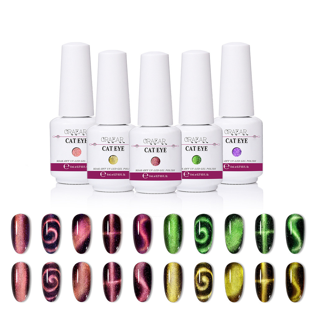  GRAEAR New Glitter Wide Cat Eye Gel 8ML 9D Magic  nail polish phototherapy manicure