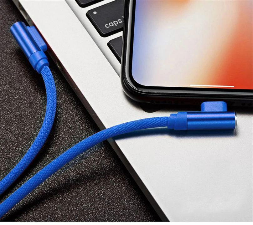 Bakeey 2.4A Dual 90 Degree Elbow Type C Micro USB Fast Charging Data Cable For MI8 MI9 HUAWEI Oneplus 7 Pocophone F1 S10 S10+