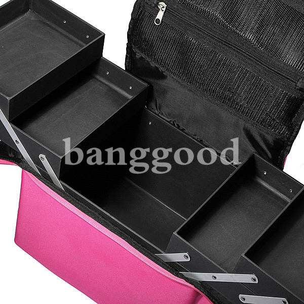 Fabric Portable Makeup Case Box With Shoulder Straps