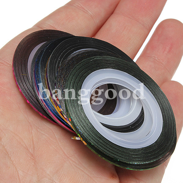 Mixed 12 Colors Nail Art Decoration Tape Line Striping Rolls Sticker