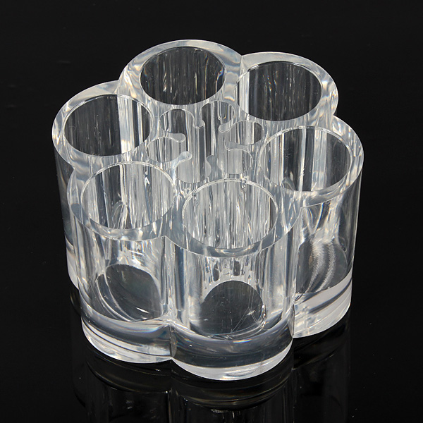  Acrylic Clear Rounded Cosmetic Container Makeup Storage Organizer