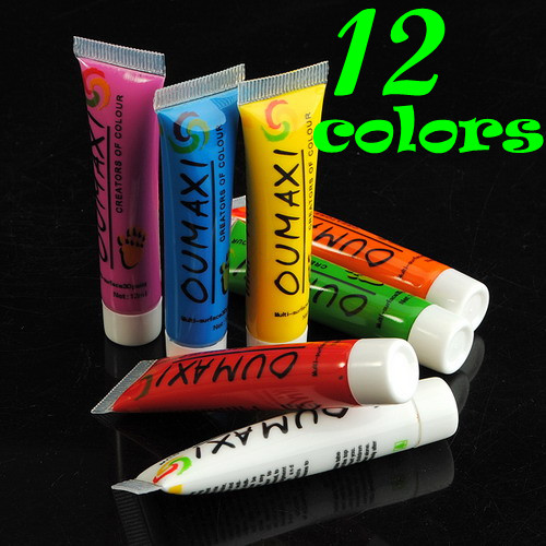 12 Colors Paint Nail Art Painting Pigment Tips Tube Set