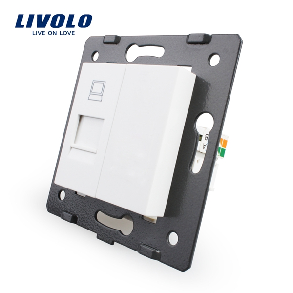 Livolo White Plastic EU Standard Function Key For Computer Socket