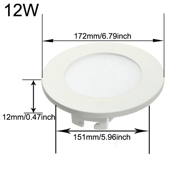 12W Round Ceiling Ultra Thin Panel LED Lamp Down Light Light 85-265V
