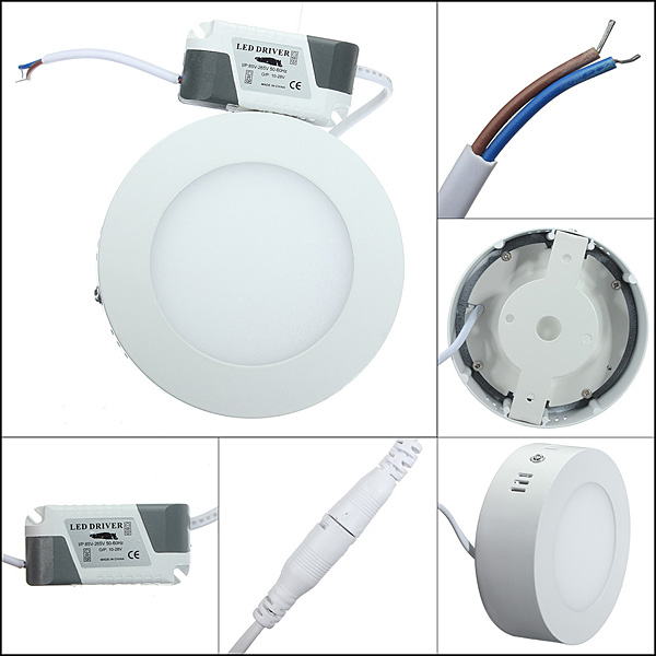 9W Round Dimmable LED Panel Ceiling Down Light Lamp AC 85-265V