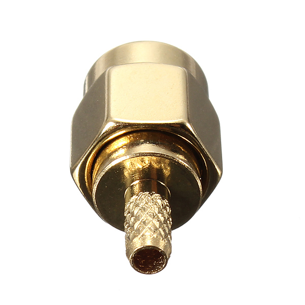 Brass RP-SMA Male Plug Center Window Crimp Cable RF Adapter Connector