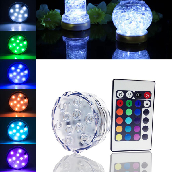 10 LEDs Waterproof LED Light Submersible With Remote Control