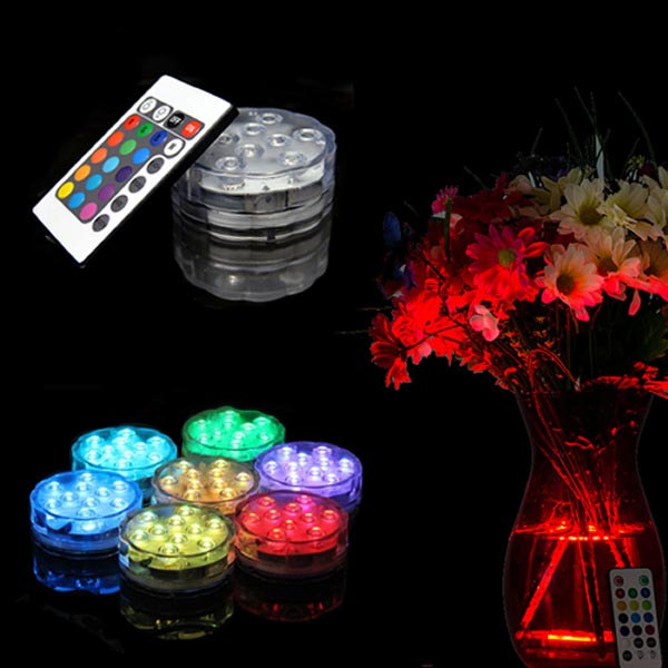 10 LEDs Waterproof LED Light Submersible With Remote Control
