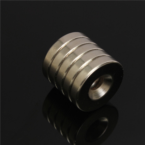 N50 Strong Round Neodymium Magnets Countersunk Ring 5mm Hole 20x4mm 5Pcs ~ 