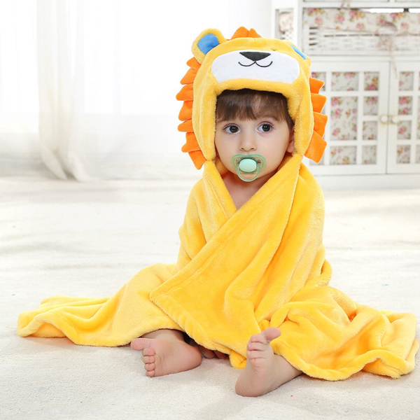 Cute Animal Cartoon Baby Infant Wrap Parisarc Soft Flannel Blanket Quilt Bathrobe